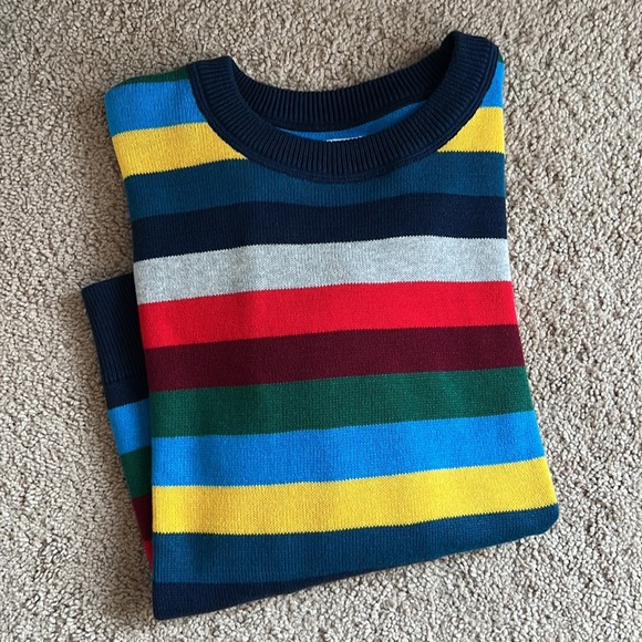 Gap Kids Striped Multi Color Crewneck Sweater Red Blue Yellow Youth Sz XL (12) - Picture 8 of 13